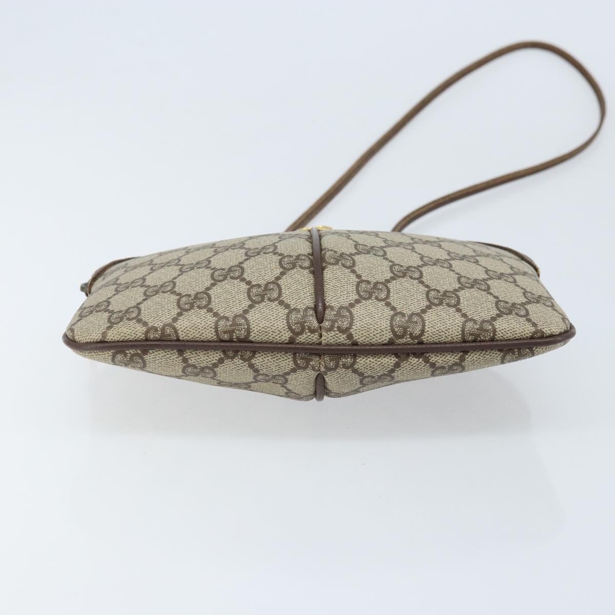 GUCCI GG Supreme Web Sherry Line Bag PVC Beige Gold 904 02 047 Auth ka3560