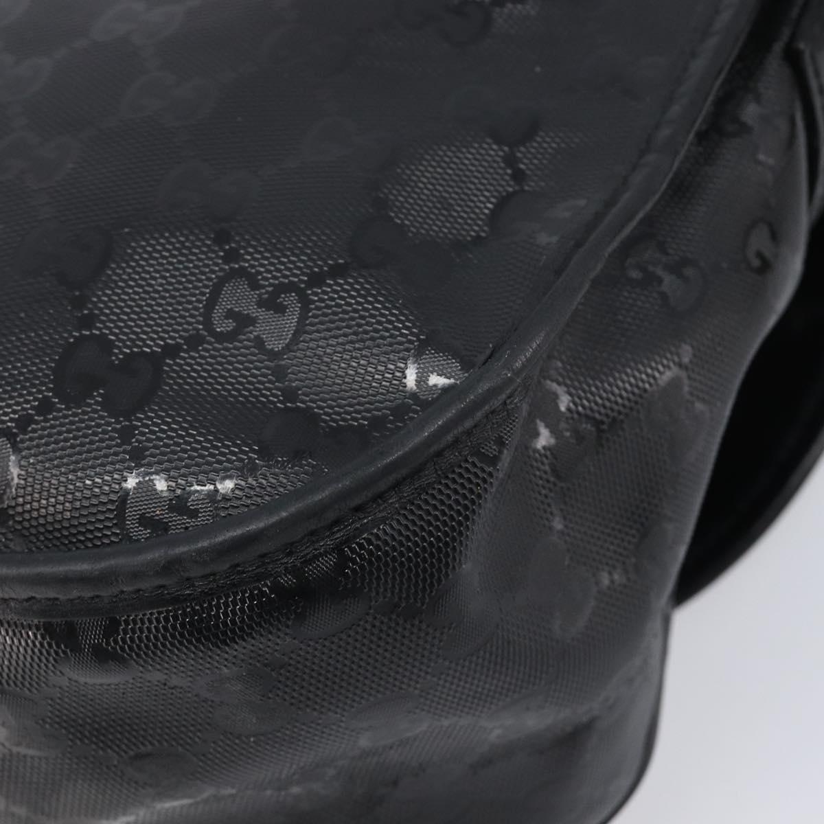 GUCCI GG Implementation Shoulder Bag PVC Black Silver 201732 Auth ka3564
