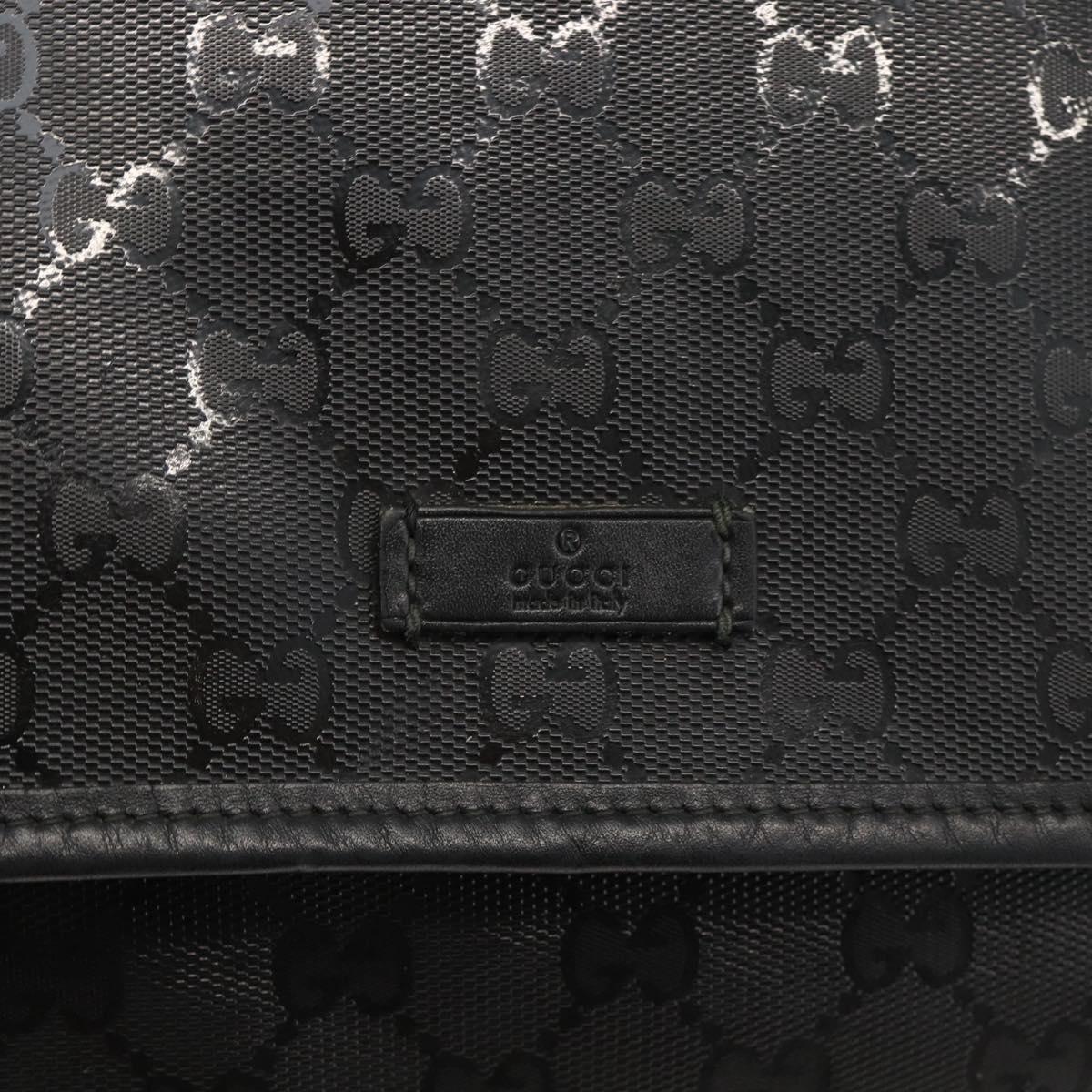 GUCCI GG Implementation Shoulder Bag PVC Black Silver 201732 Auth ka3564