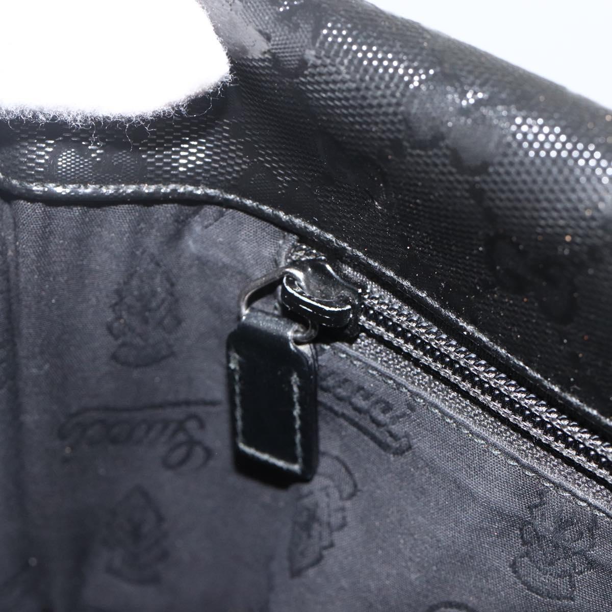GUCCI GG Implementation Shoulder Bag PVC Black Silver 201732 Auth ka3564