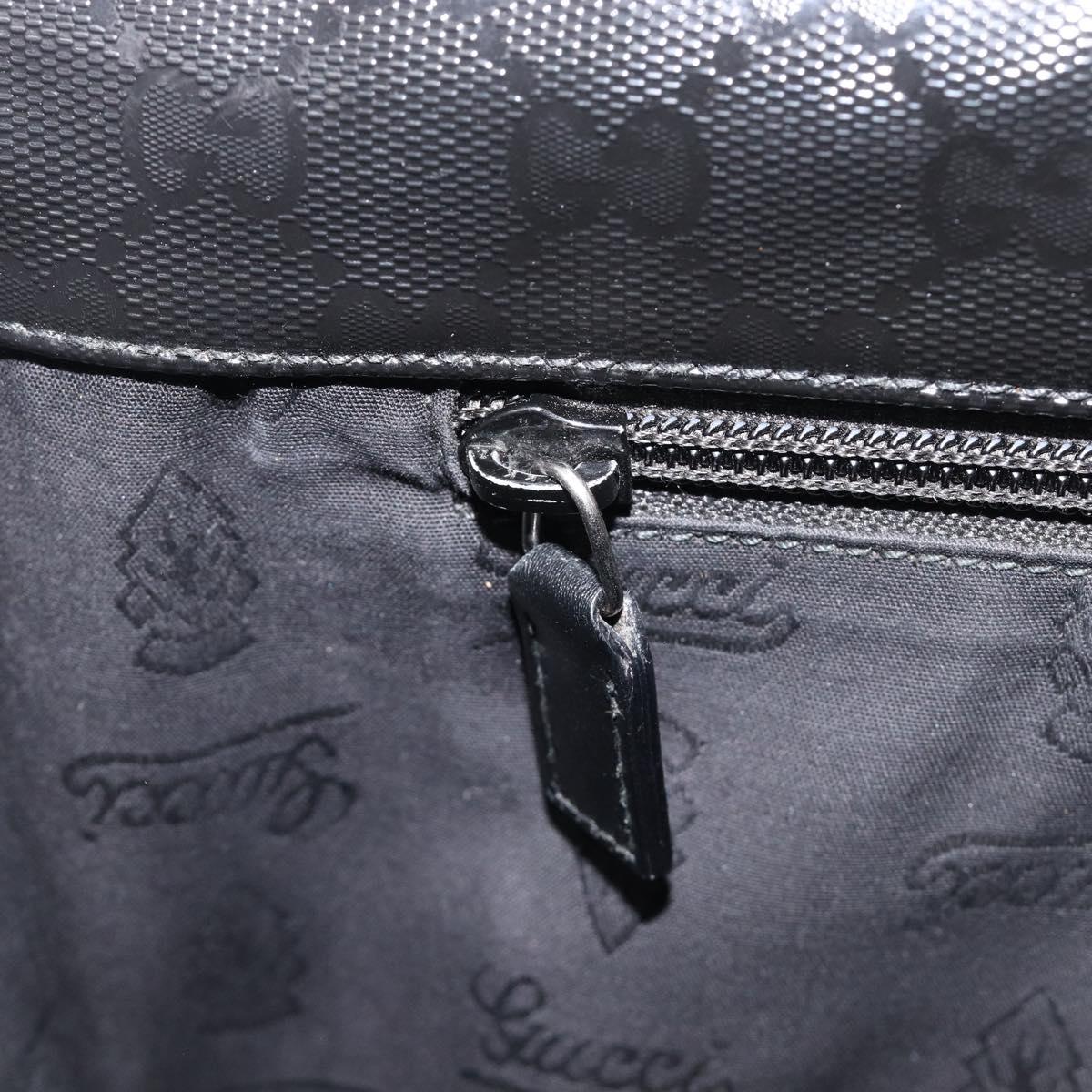 GUCCI GG Implementation Shoulder Bag PVC Black Silver 201732 Auth ka3564