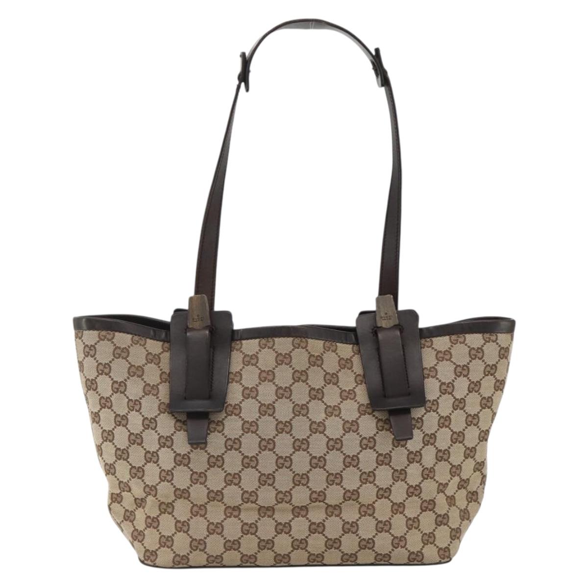 GUCCI GG Canvas Shoulder Bag Beige 106241 Auth ka3565