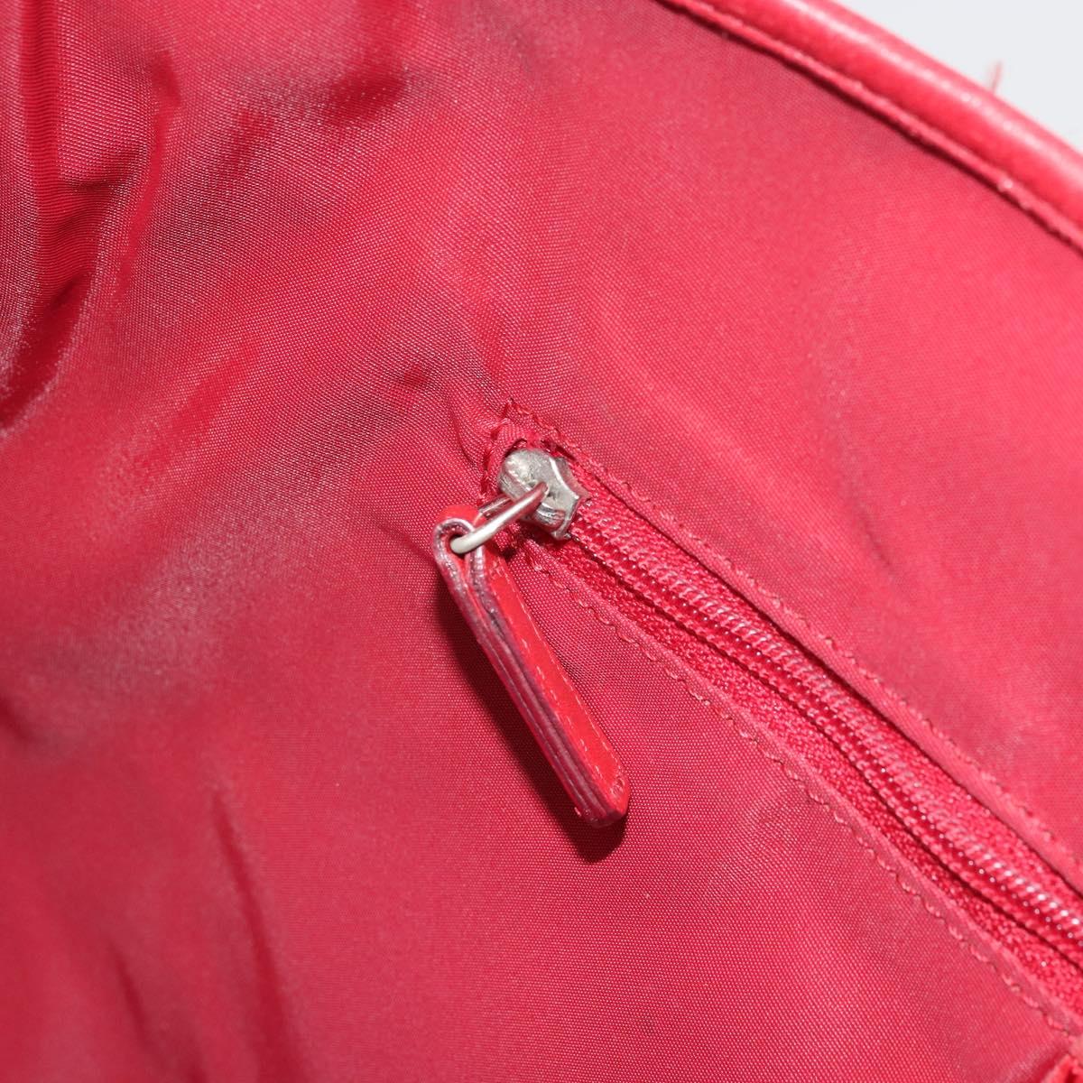 Christian Dior Trotter Canvas Tote Bag Red Silver Auth ka3572