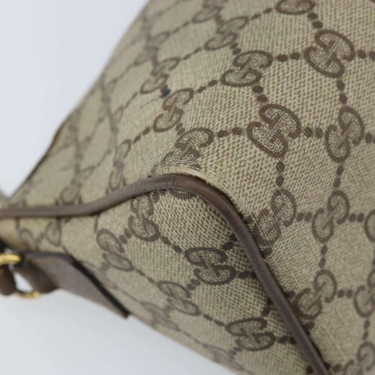 GUCCI GG Supreme Shoulder Bag PVC Beige Gold 89 01 021 Auth ka3575