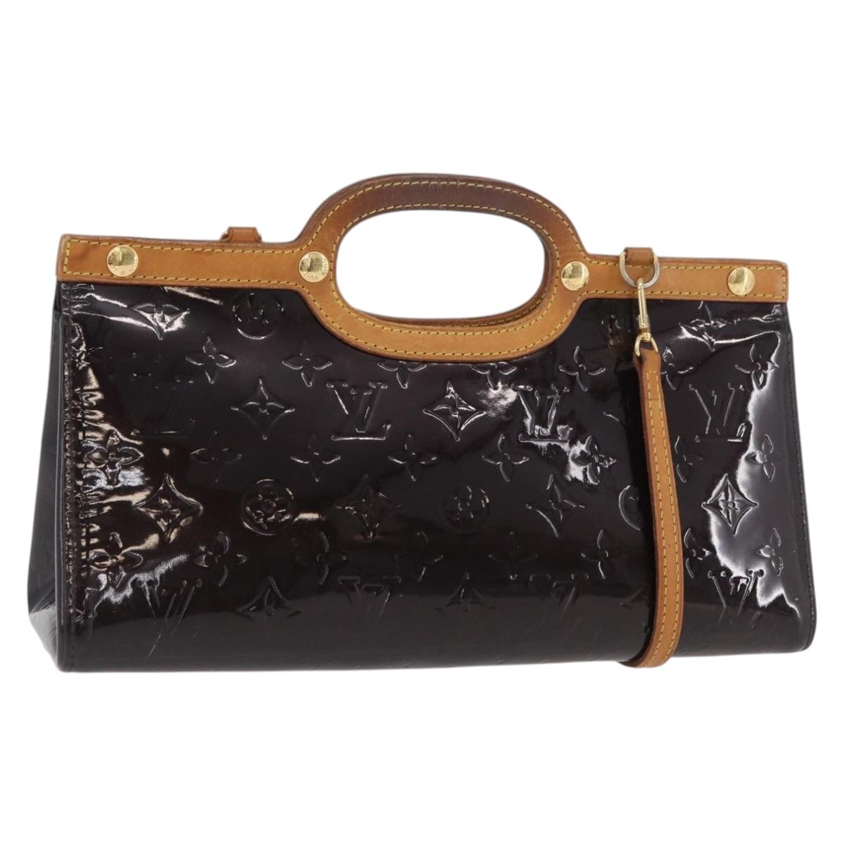 LOUIS VUITTON Monogram Vernis Roxbury Drive Hand Bag Amarante M91995 Auth ka3576