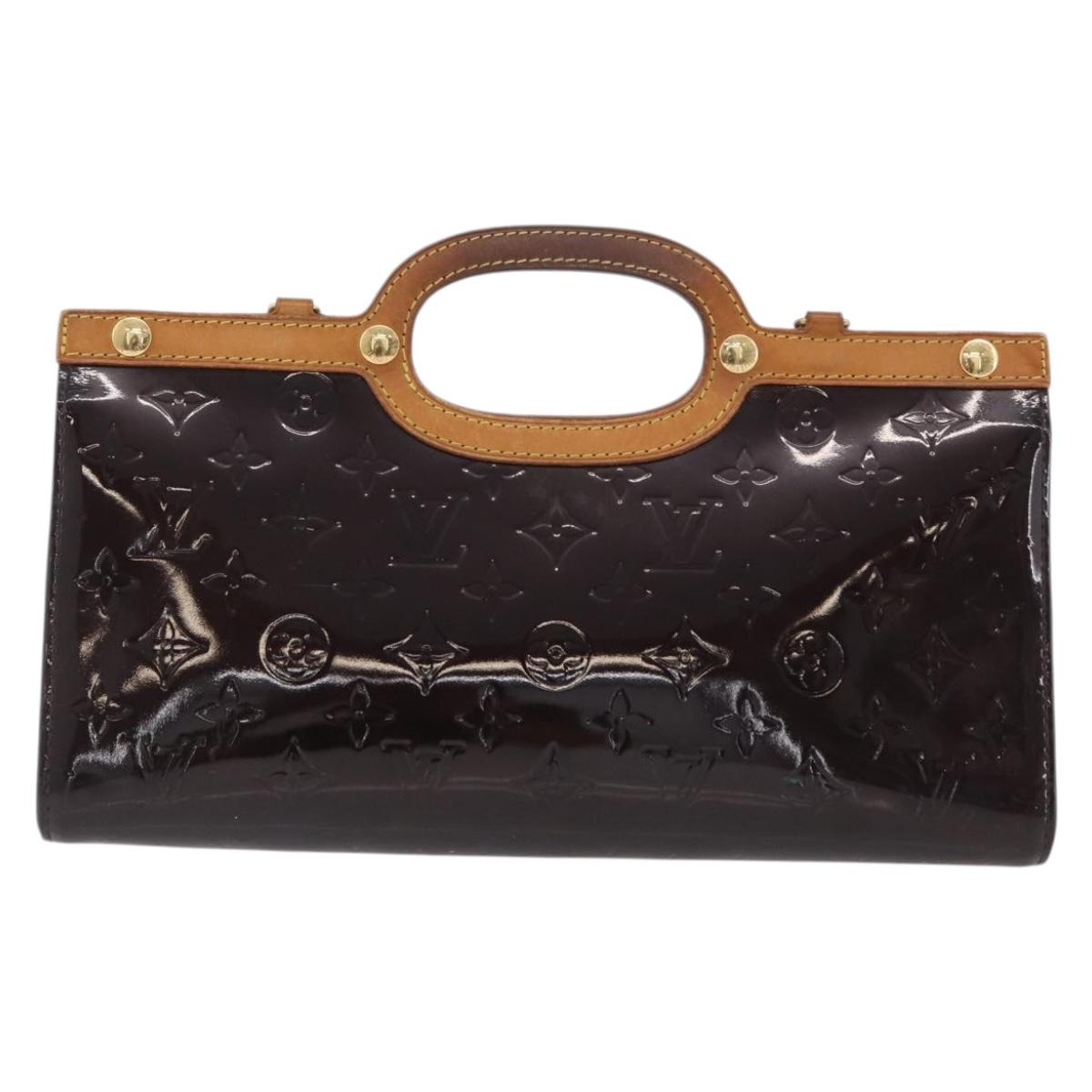 LOUIS VUITTON Monogram Vernis Roxbury Drive Hand Bag Amarante M91995 Auth ka3576