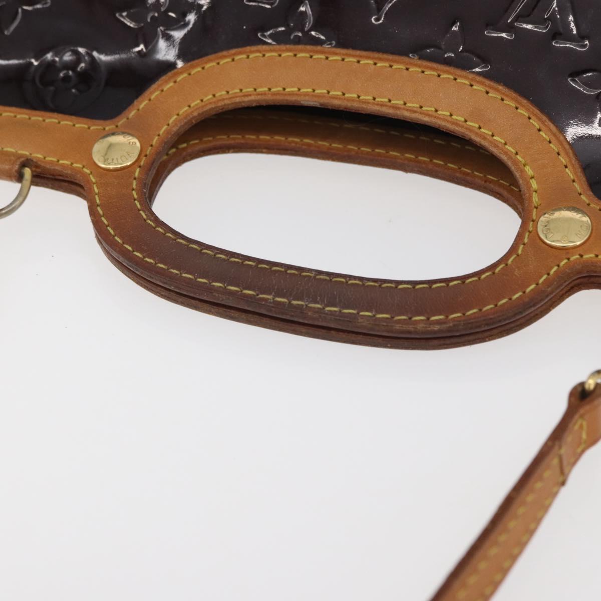 LOUIS VUITTON Monogram Vernis Roxbury Drive Hand Bag Amarante M91995 Auth ka3576