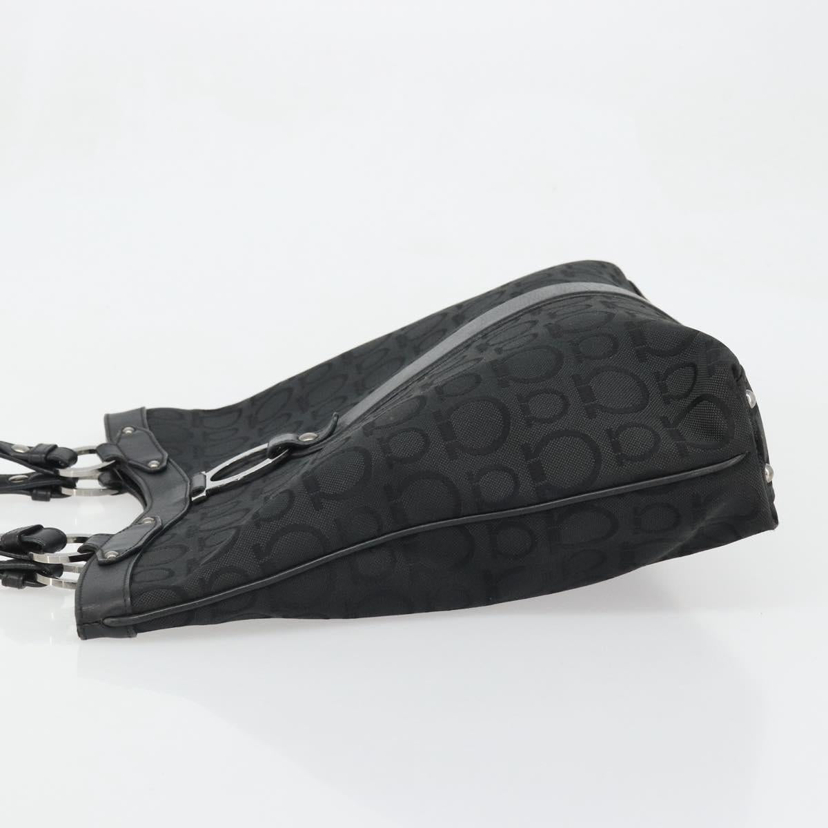 Salvatore Ferragamo Tote Bag Canvas Black Silver Auth ka3582
