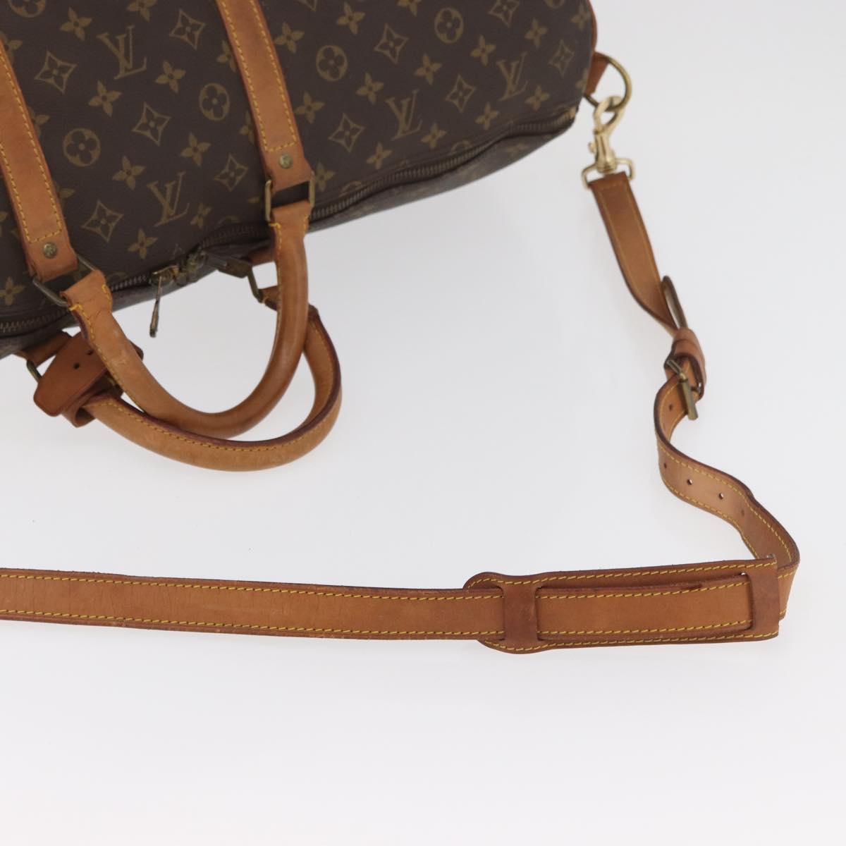 LOUIS VUITTON Monogram Keepall Bandouliere 60 Boston Bag M41412 LV Auth ka3589