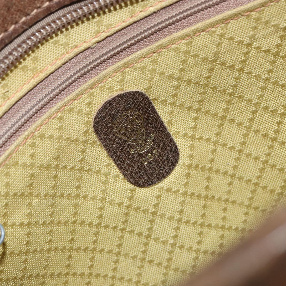 GUCCI Web Sherry Line Shoulder Bag Leather Brown Gold Auth ka359