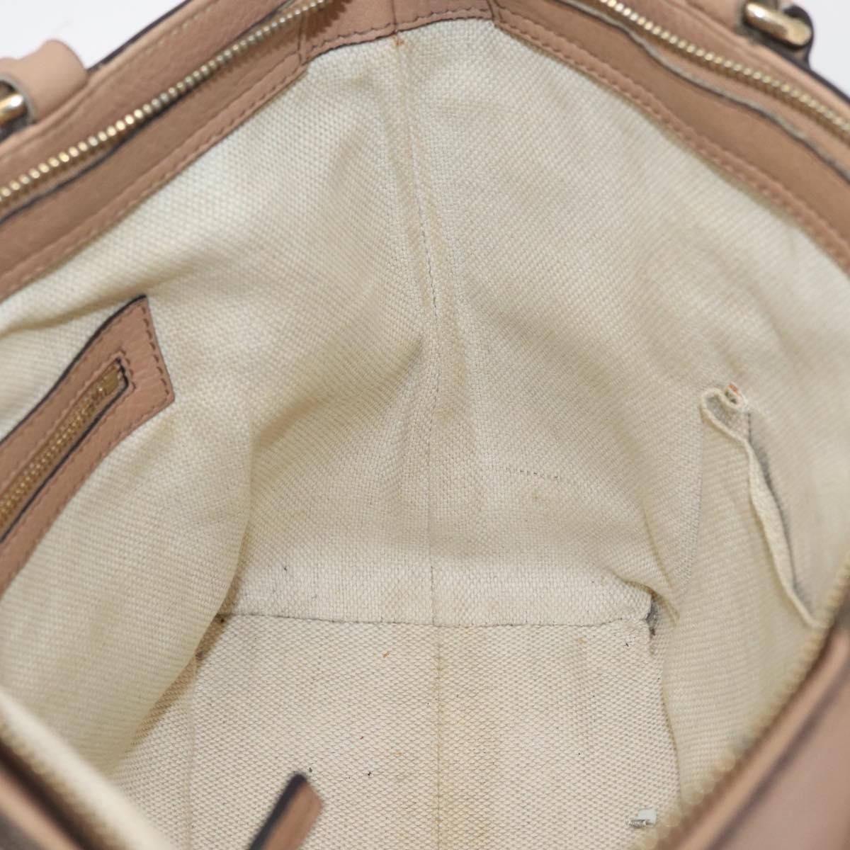 GUCCI Soho Interlocking Hand Bag Leather 2way Gold Beige 369176 Auth ka3592