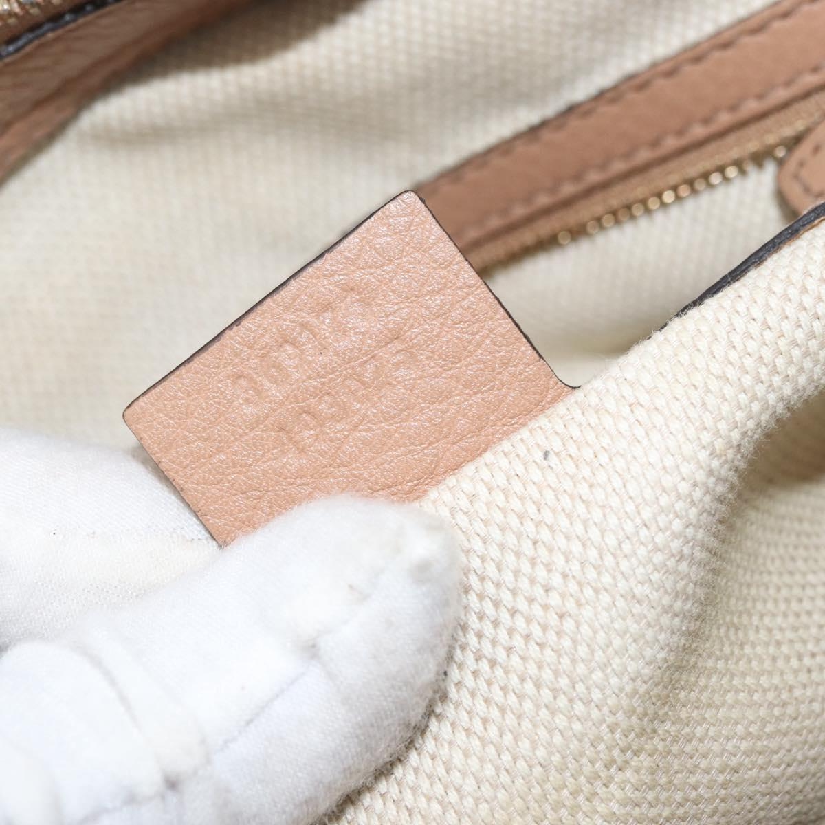 GUCCI Soho Interlocking Hand Bag Leather 2way Gold Beige 369176 Auth ka3592