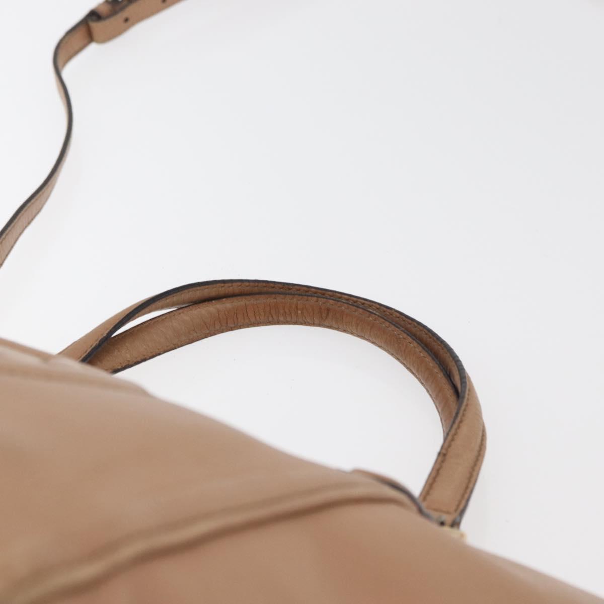 GUCCI Soho Interlocking Hand Bag Leather 2way Gold Beige 369176 Auth ka3592