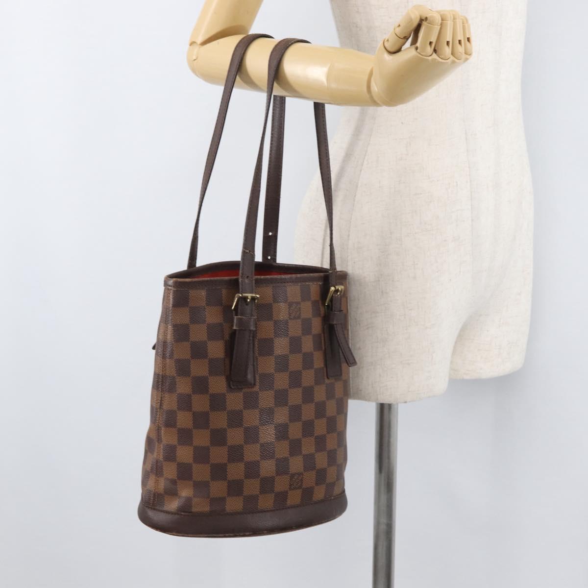 LOUIS VUITTON Damier Ebene Marais Shoulder Bag N42240 LV Auth ka3595
