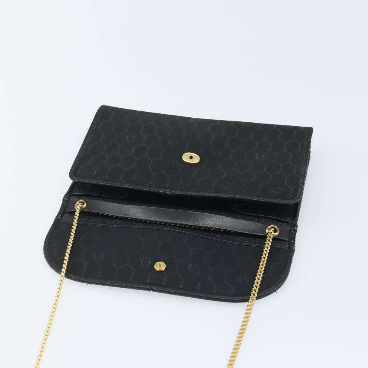 Christian Dior Honeycomb Canvas Chain Shoulder Bag Beige Gold Auth ka3601A
