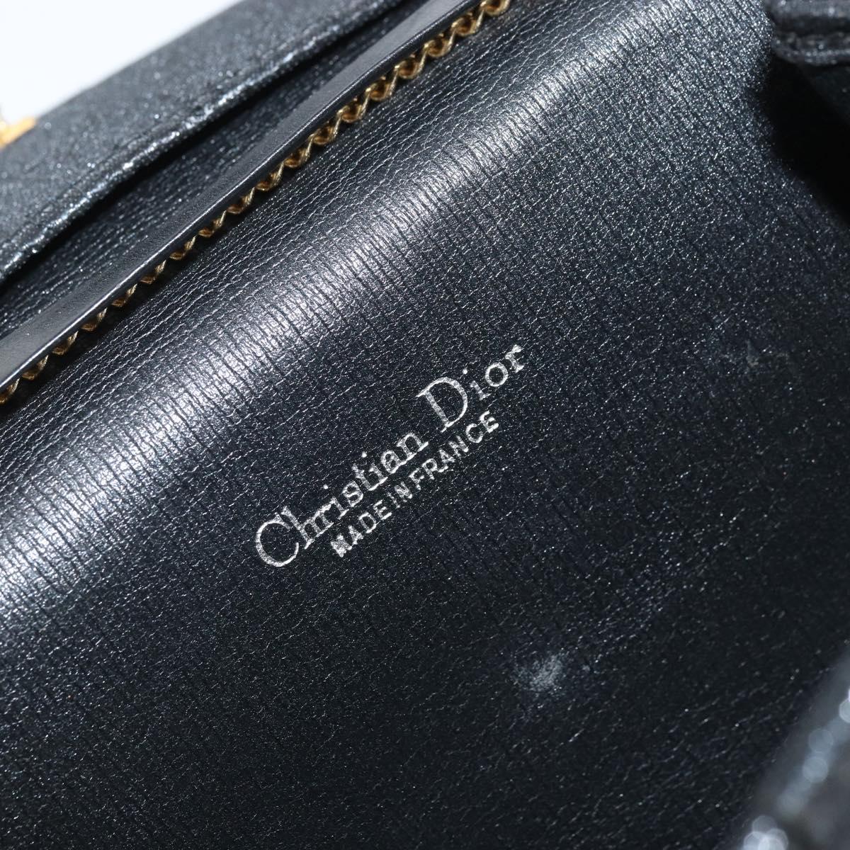 Christian Dior Honeycomb Canvas Chain Shoulder Bag Beige Gold Auth ka3601A