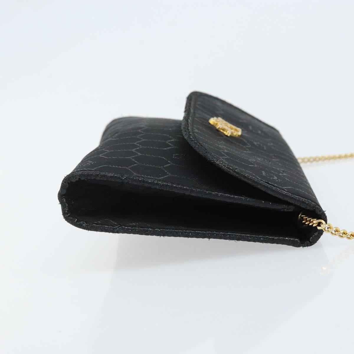 Christian Dior Honeycomb Canvas Chain Shoulder Bag Beige Gold Auth ka3601A