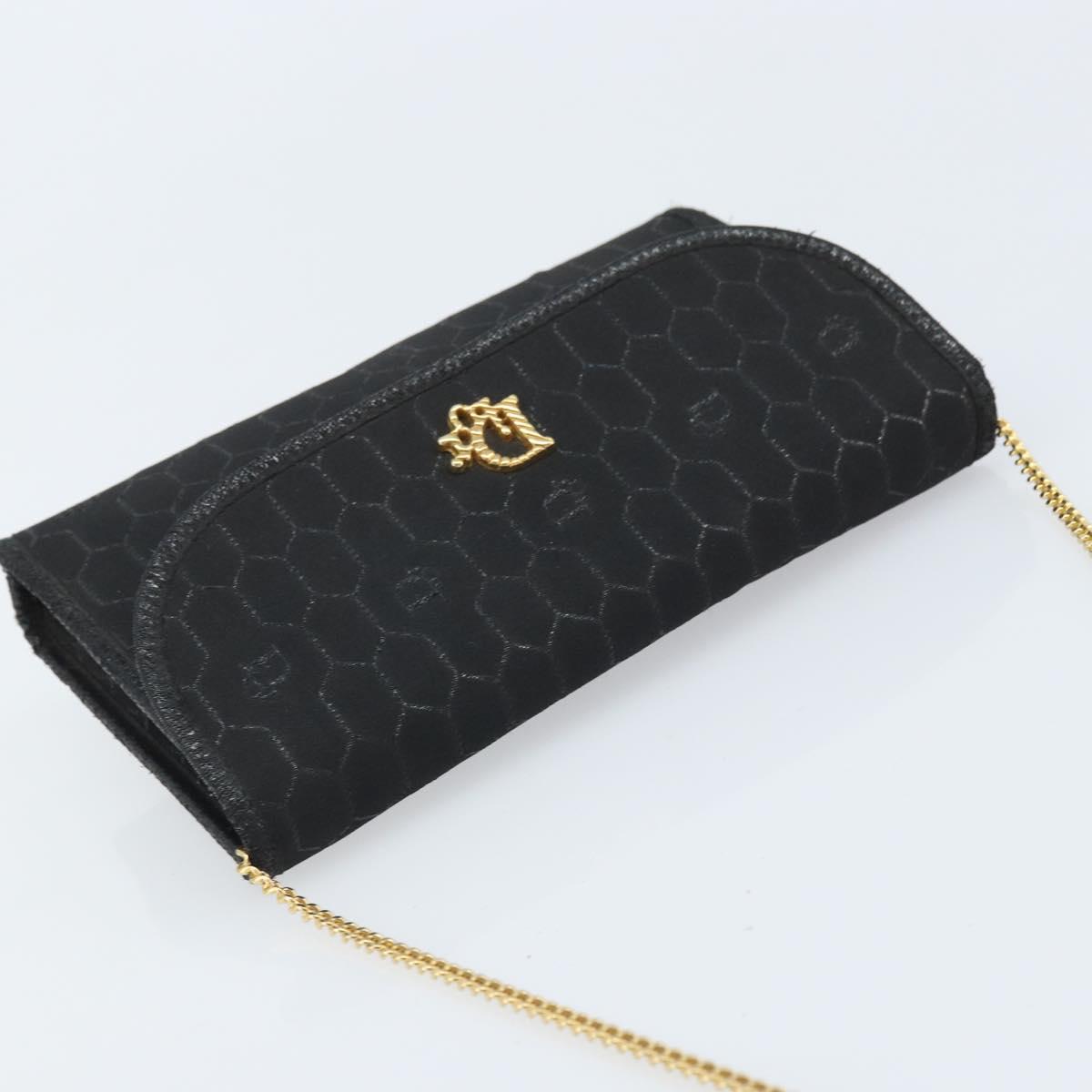 Christian Dior Honeycomb Canvas Chain Shoulder Bag Beige Gold Auth ka3601A