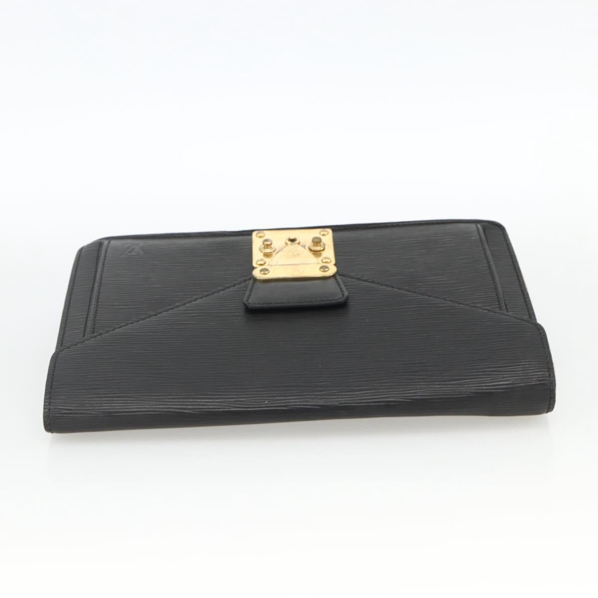LOUIS VUITTON Epi Serie Dragonne Clutch Bag Black Noir M52612 LV Auth ka3605