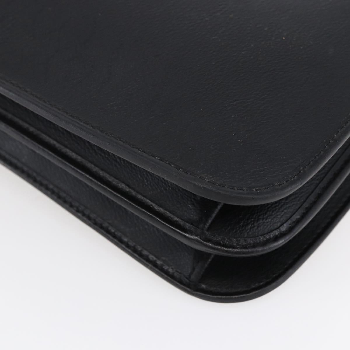 Christian Dior Honeycomb Canvas Shoulder Bag PVC Black Gold Auth ka361