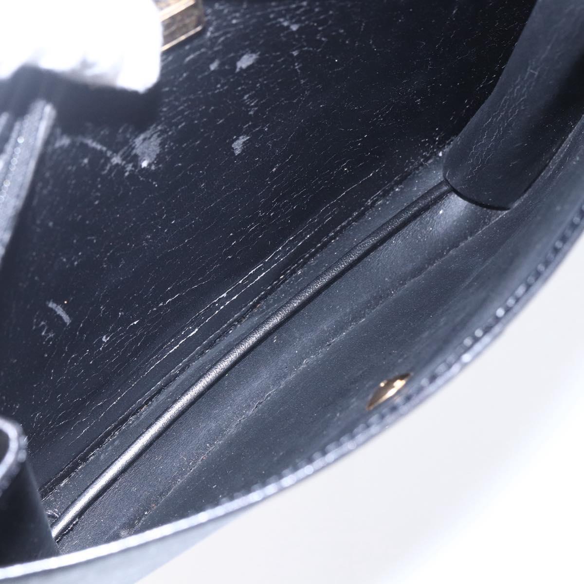 Christian Dior Honeycomb Canvas Shoulder Bag PVC Black Gold Auth ka361