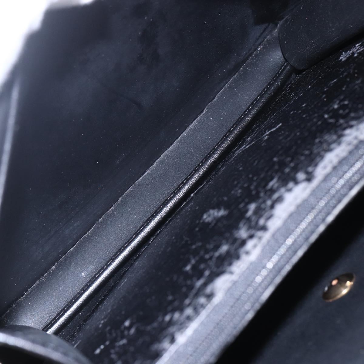 Christian Dior Honeycomb Canvas Shoulder Bag PVC Black Gold Auth ka361