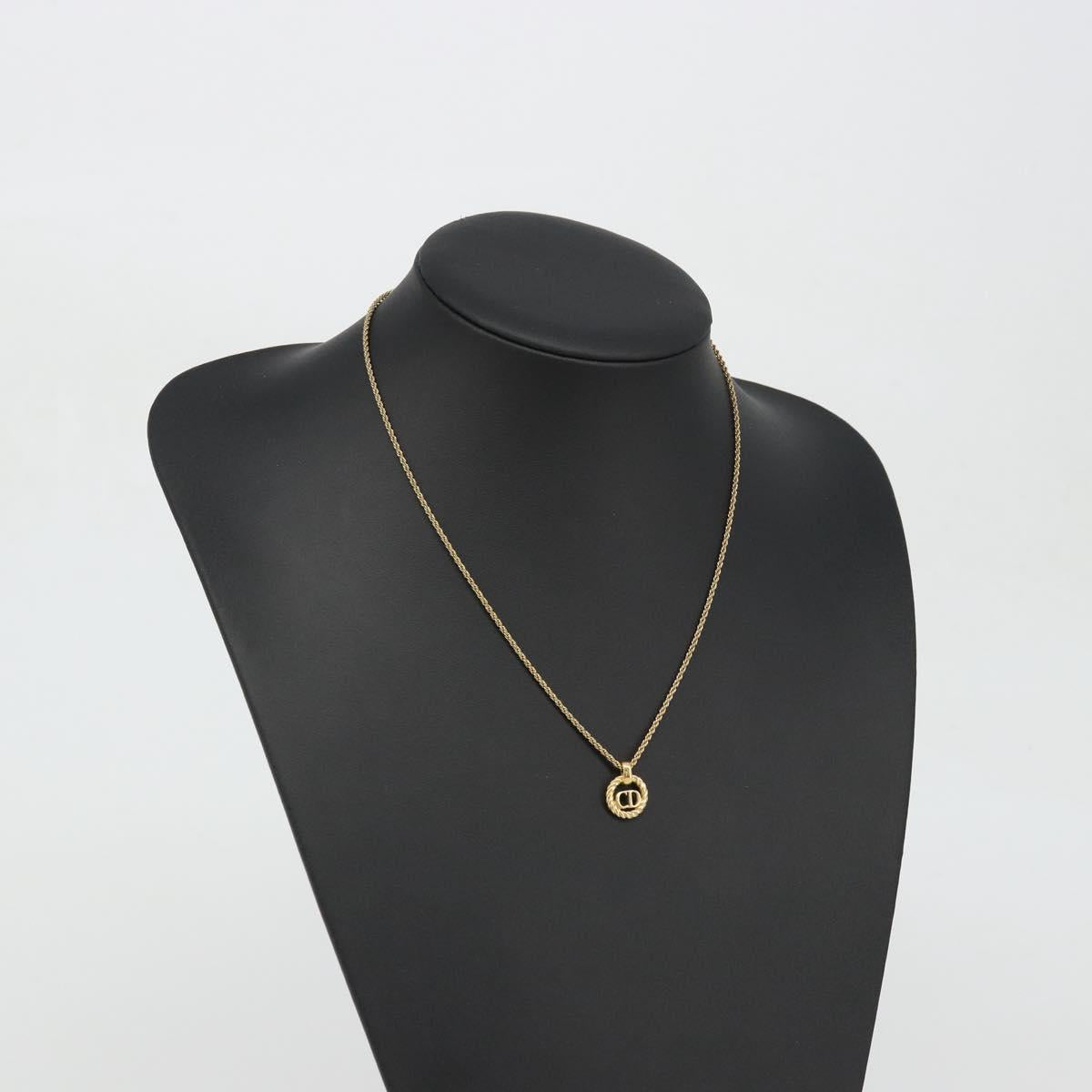 Christian Dior Necklace metal Gold Tone Auth ka3610