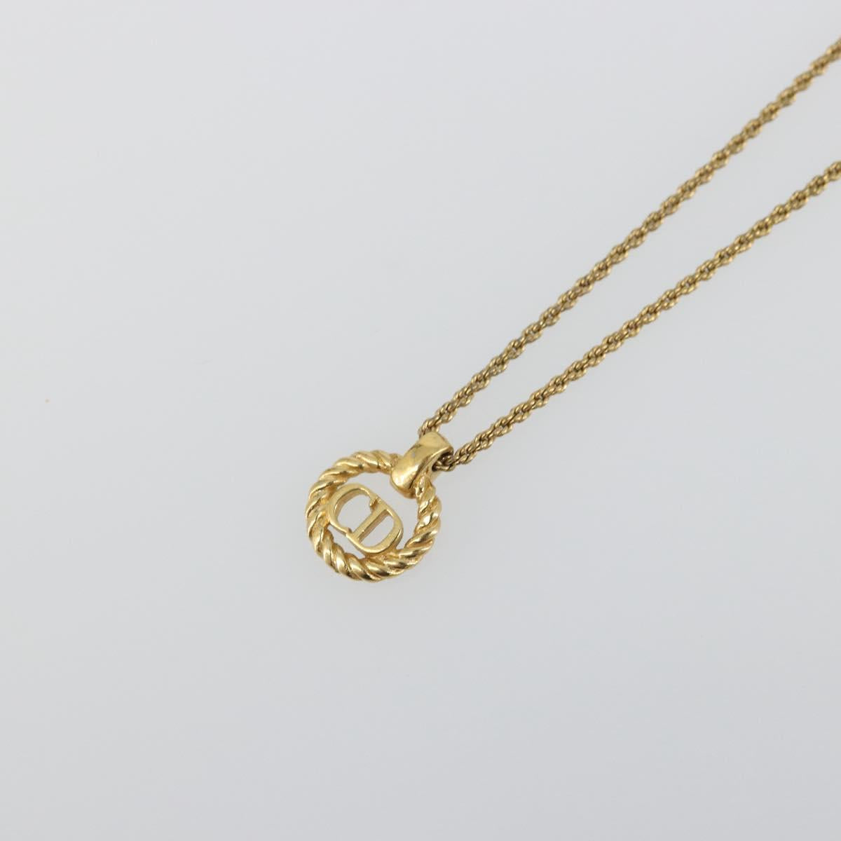 Christian Dior Necklace metal Gold Tone Auth ka3610