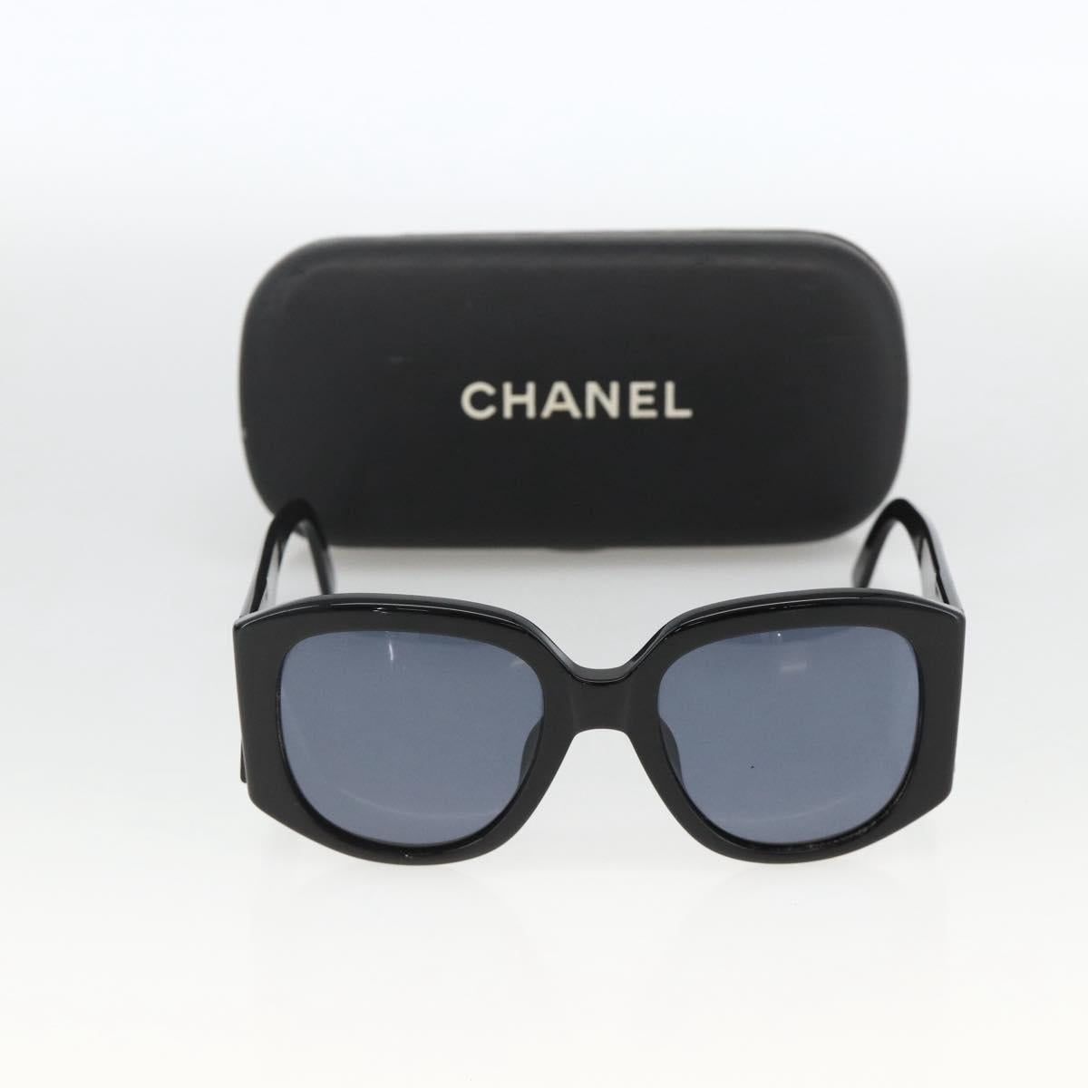 CHANEL Sunglasses plastic Black CC Auth ka3619