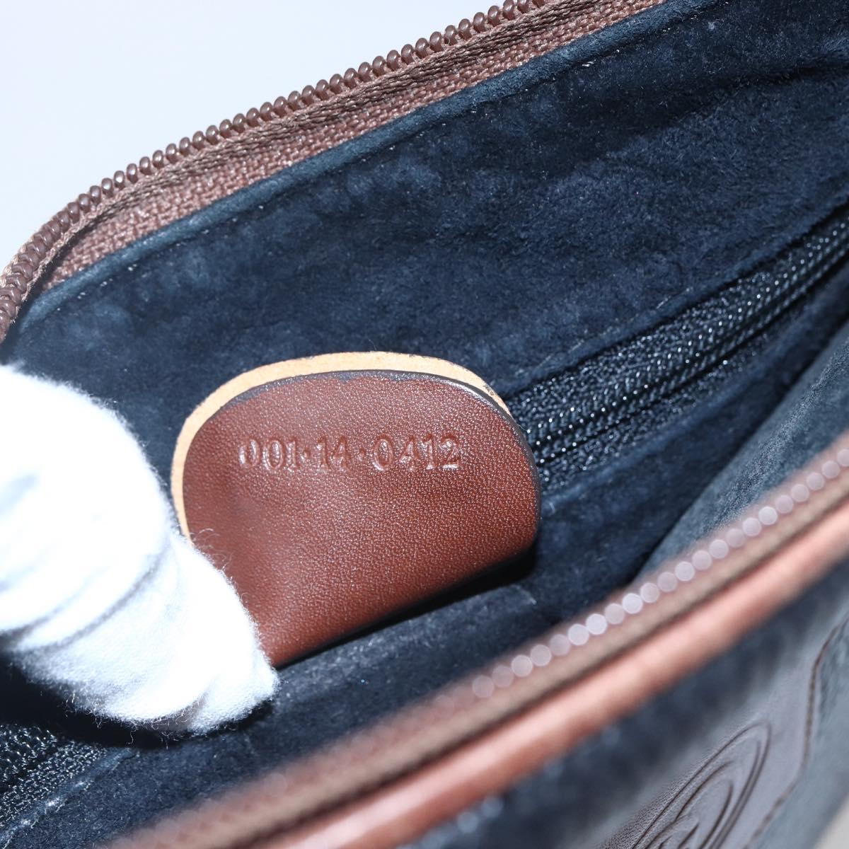 GUCCI Shoulder Bag Leather Black Gold Auth ka362