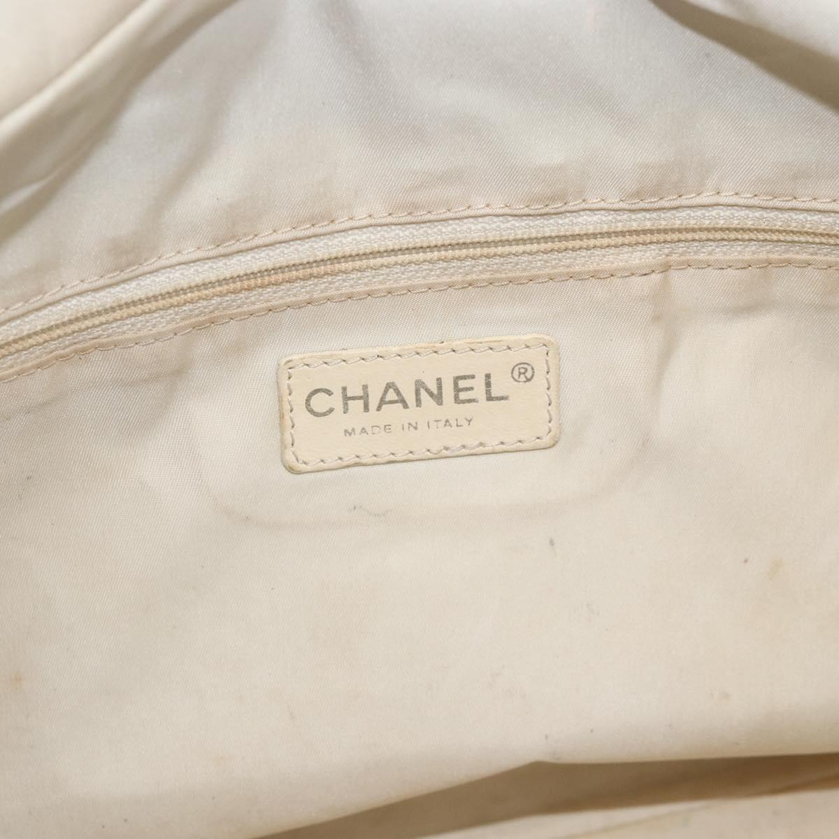 CHANEL Paris Biarritz GM Tote Bag Coated Canvas Gold Silver CC Auth ka3625