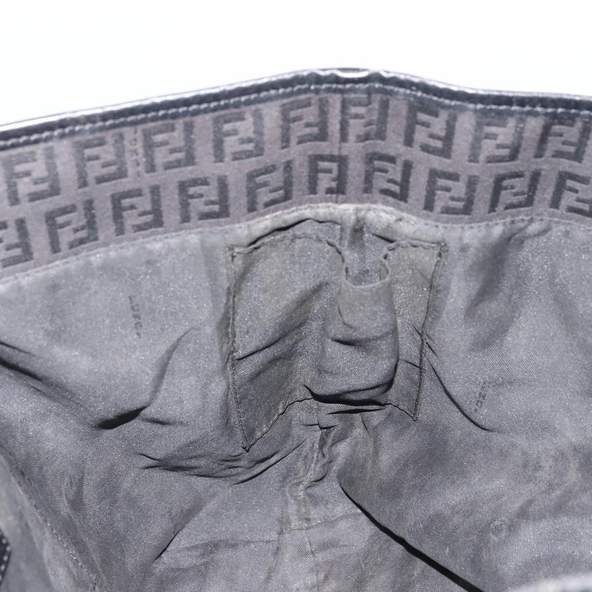 FENDI Zucchino Canvas Tote Bag Black Auth ka3627