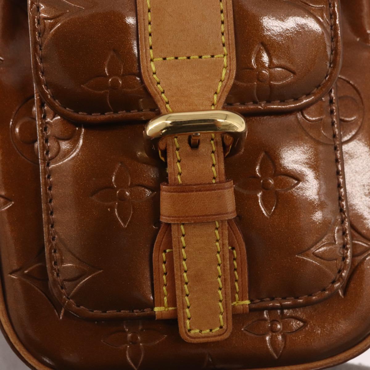 LOUIS VUITTON Monogram Vernis Christie PM Shoulder Bag Bronze M91111 Auth ka3637