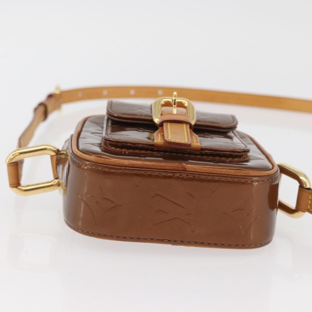 LOUIS VUITTON Monogram Vernis Christie PM Shoulder Bag Bronze M91111 Auth ka3637