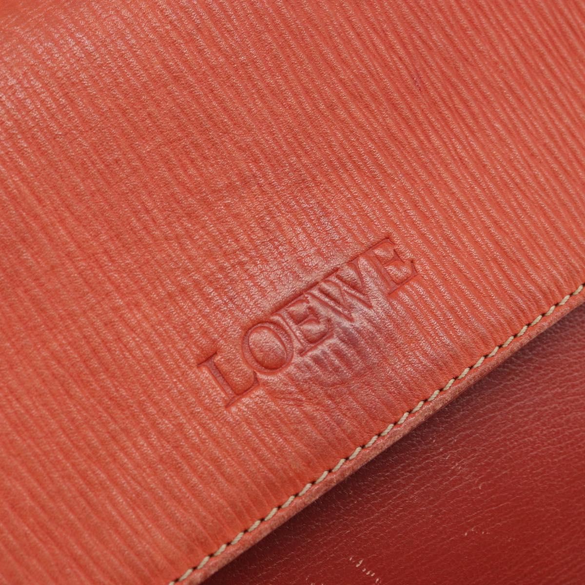 LOEWE Velazquez Hand Bag Leather 2way Orange Gold Auth ka3639