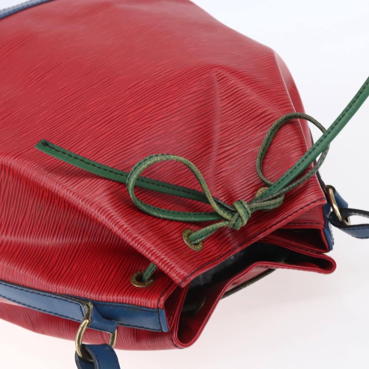 LOUIS VUITTON Epi Tricolor Noe Shoulder Bag Blue Red Green M44082 LV Auth ka364