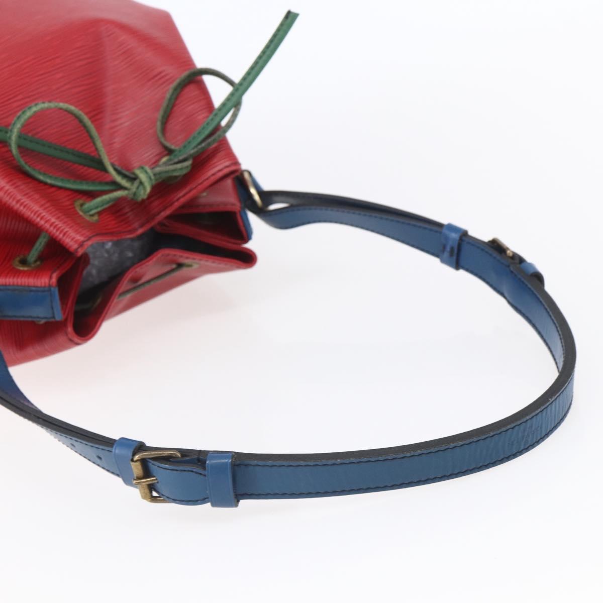 LOUIS VUITTON Epi Tricolor Noe Shoulder Bag Blue Red Green M44082 LV Auth ka364