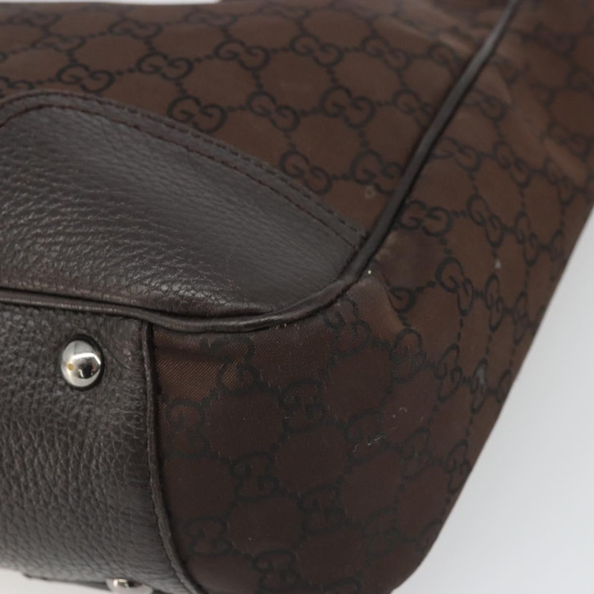 GUCCI GG Canvas Web Sherry Line Bag Nylon Outlet Brown Silver 293592 Auth ka3641