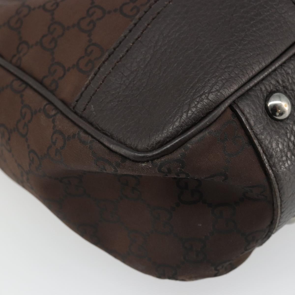 GUCCI GG Canvas Web Sherry Line Bag Nylon Outlet Brown Silver 293592 Auth ka3641