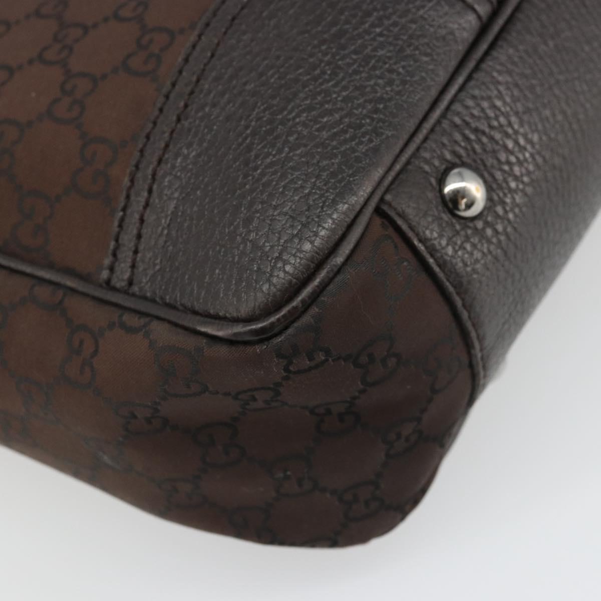 GUCCI GG Canvas Web Sherry Line Bag Nylon Outlet Brown Silver 293592 Auth ka3641