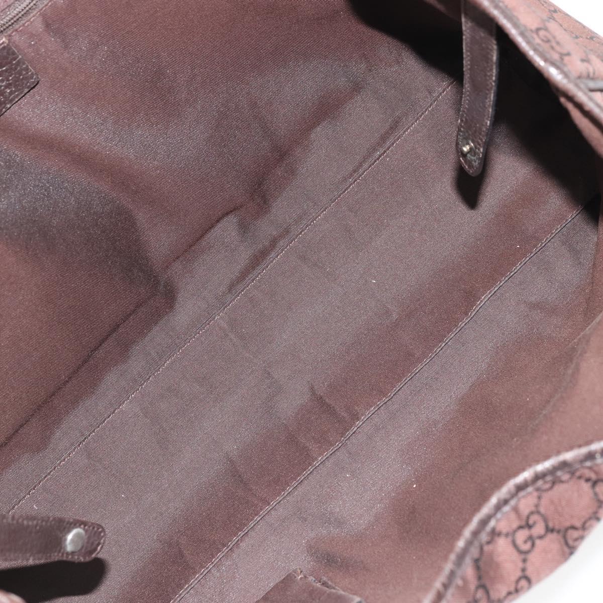 GUCCI GG Canvas Web Sherry Line Bag Nylon Outlet Brown Silver 293592 Auth ka3641