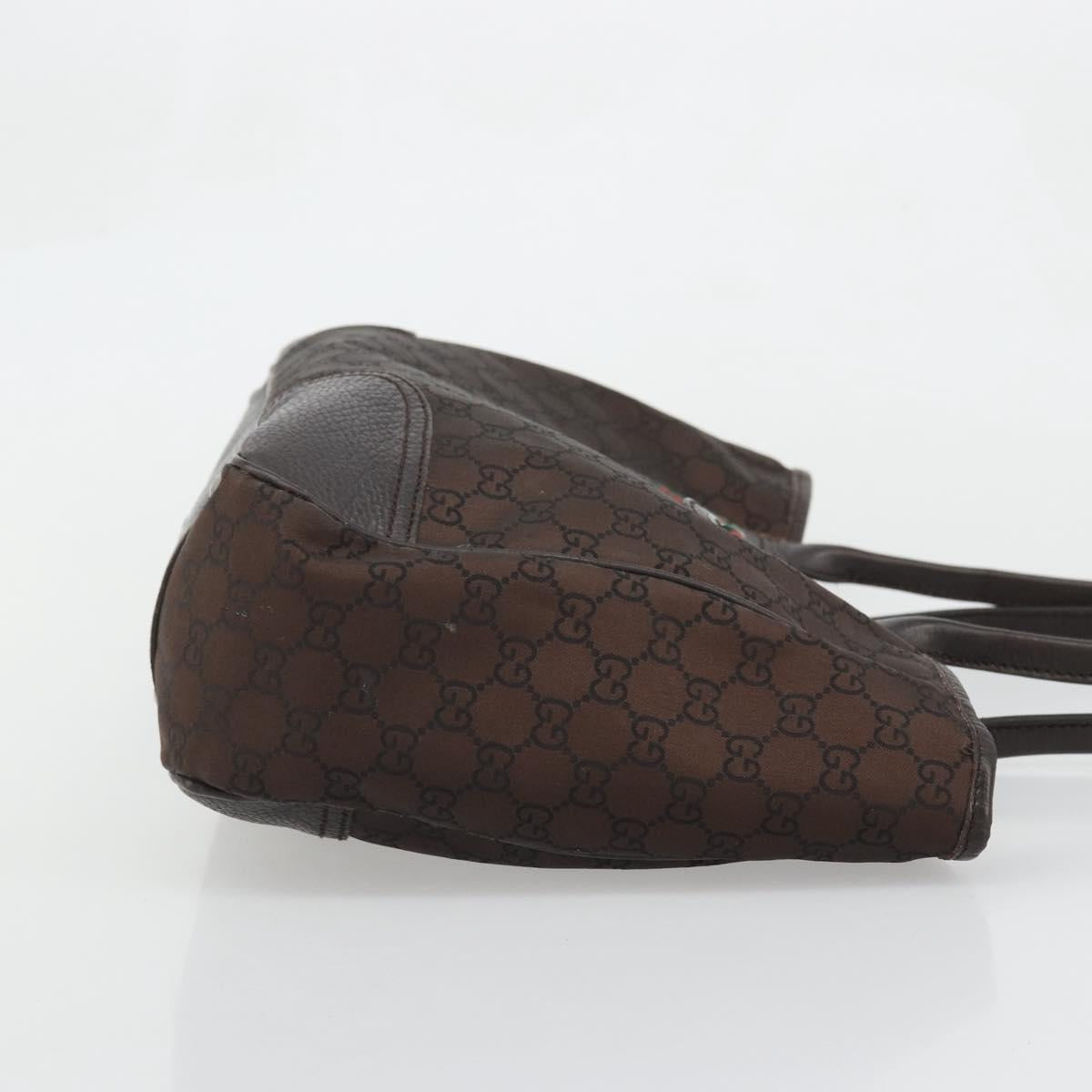 GUCCI GG Canvas Web Sherry Line Bag Nylon Outlet Brown Silver 293592 Auth ka3641