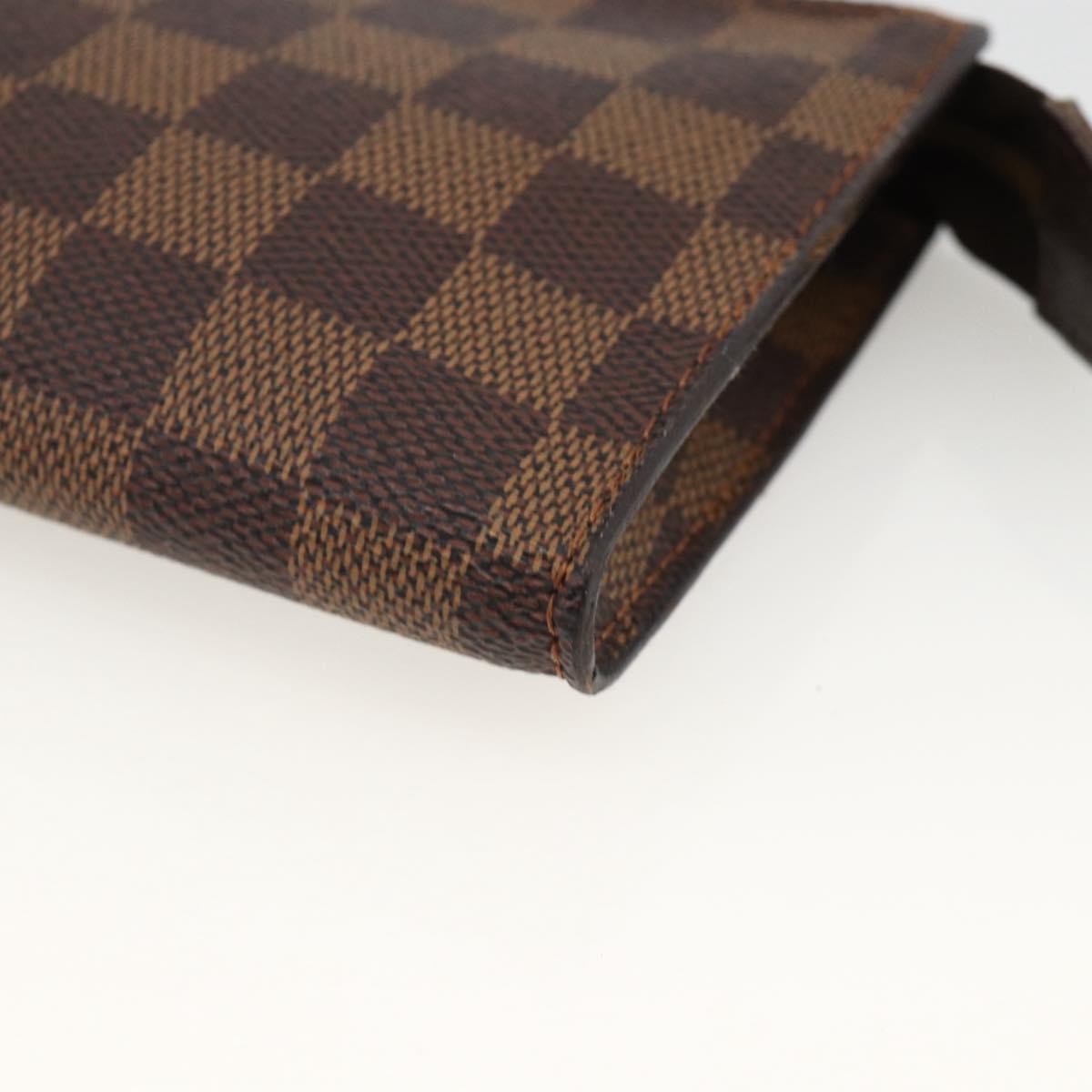 LOUIS VUITTON Damier Ebene Marais Pouch LV Auth ka3649