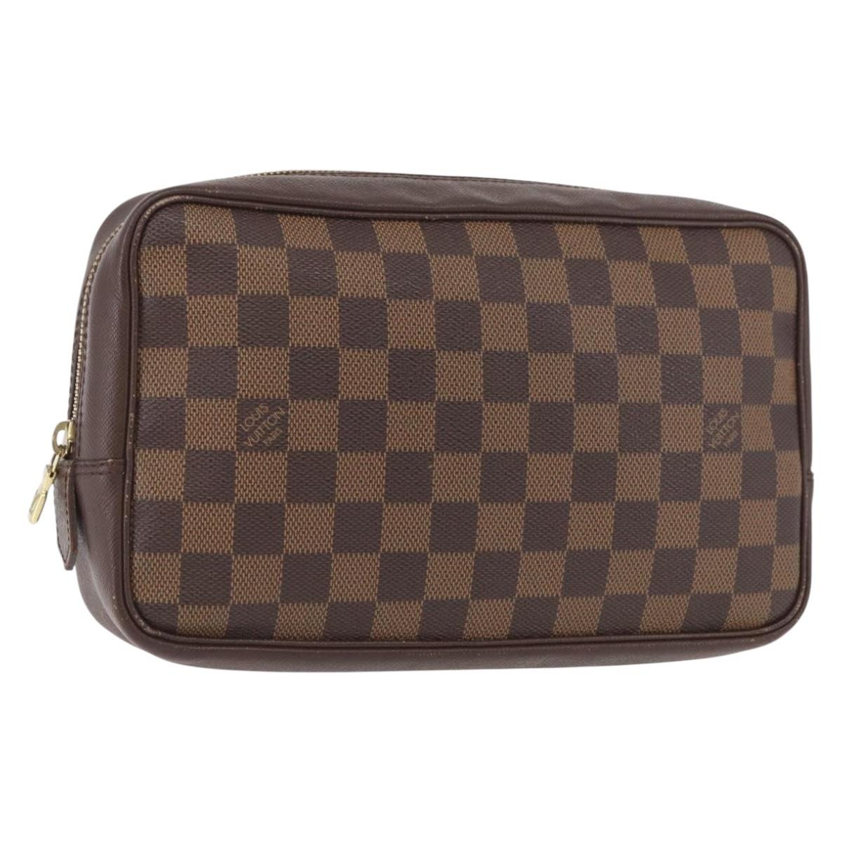 LOUIS VUITTON Damier Ebene Trousse Toilette 25 Clutch Bag N47624 LV Auth ka3656