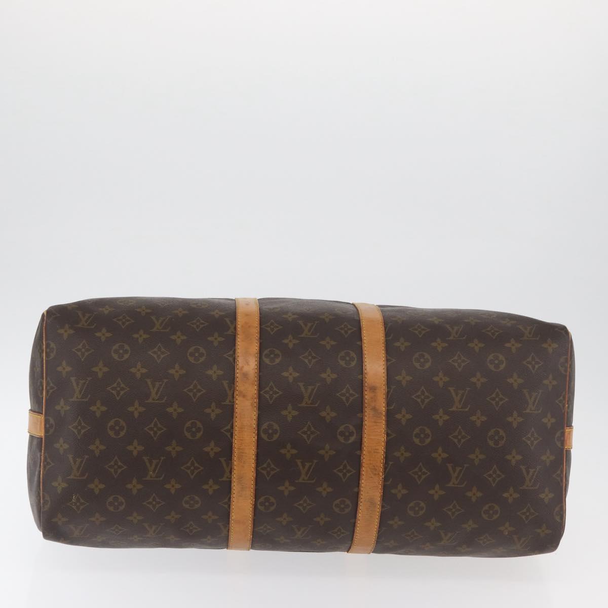 LOUIS VUITTON Monogram Keepall Bandouliere 55 Boston Bag M41414 LV Auth ka3701
