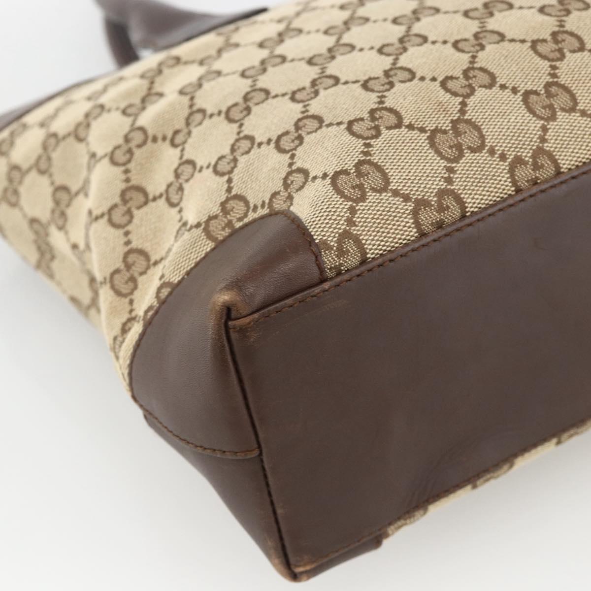 GUCCI GG Canvas Hand Bag Beige Gold 002 1119 Auth ka3702