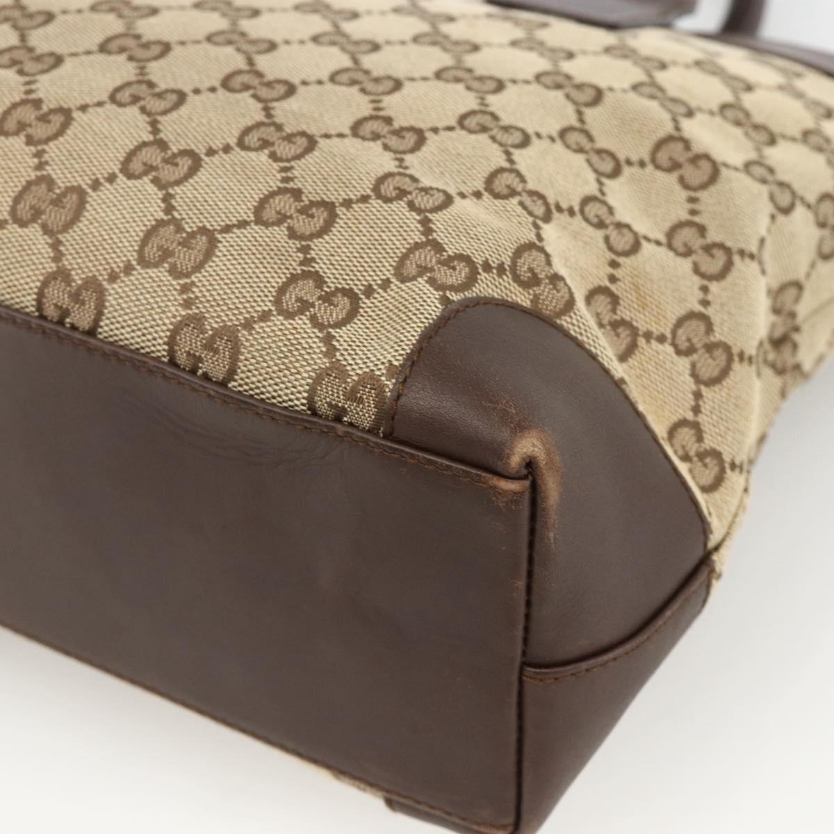GUCCI GG Canvas Hand Bag Beige Gold 002 1119 Auth ka3702