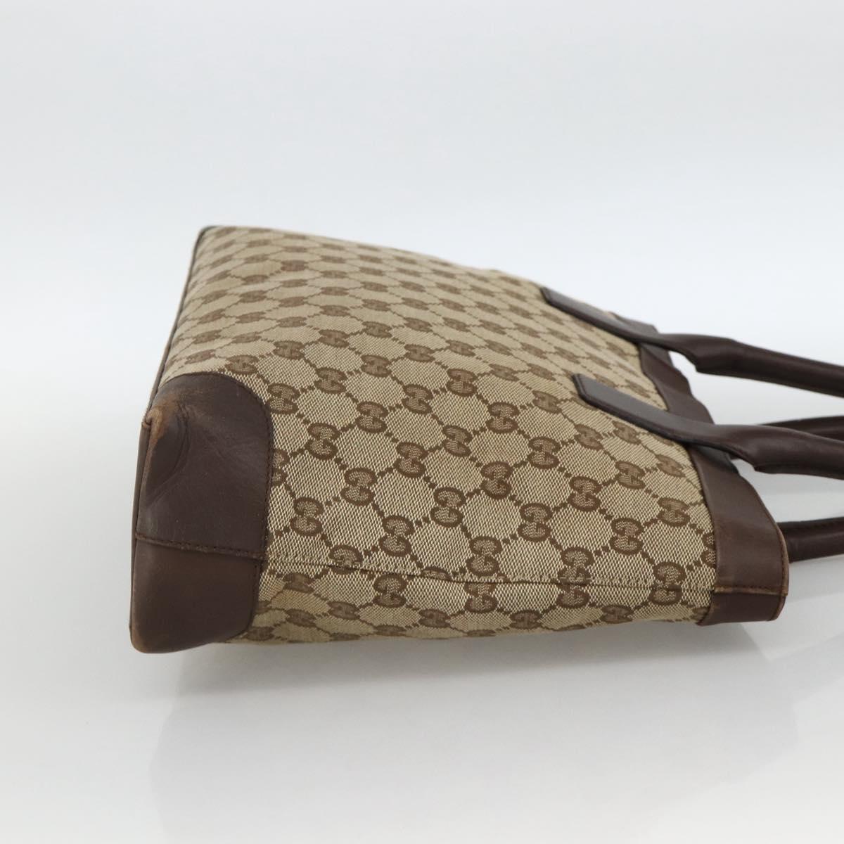 GUCCI GG Canvas Hand Bag Beige Gold 002 1119 Auth ka3702