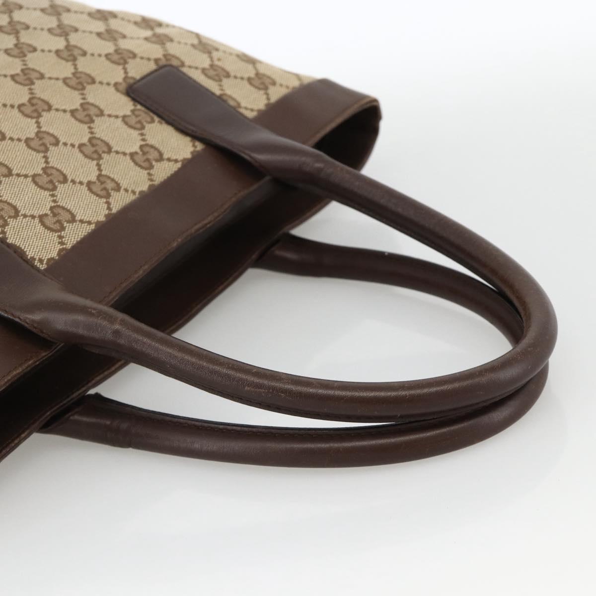 GUCCI GG Canvas Hand Bag Beige Gold 002 1119 Auth ka3702