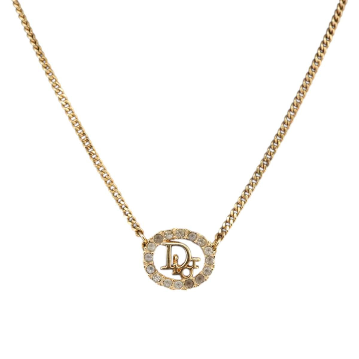Christian Dior Necklace metal Gold Auth ka3710